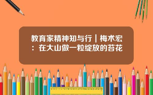 教育家精神知与行｜梅术宏：在大山做一粒绽放的苔花