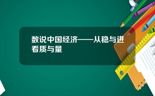 数说中国经济——从稳与进看质与量