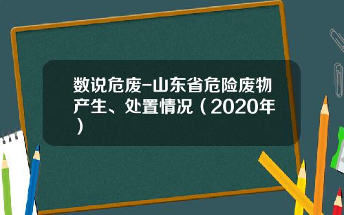 数说危废-山东省危险废物产生、处置情况（2020年）