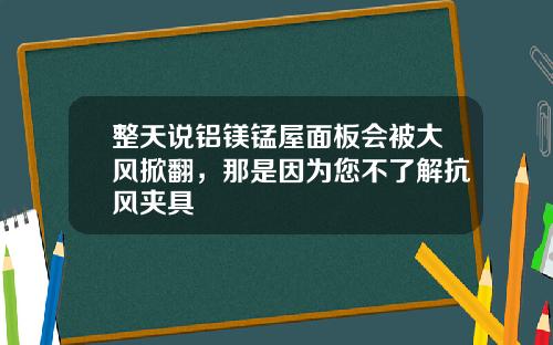 整天说铝镁锰屋面板会被大风掀翻，那是因为您不了解抗风夹具