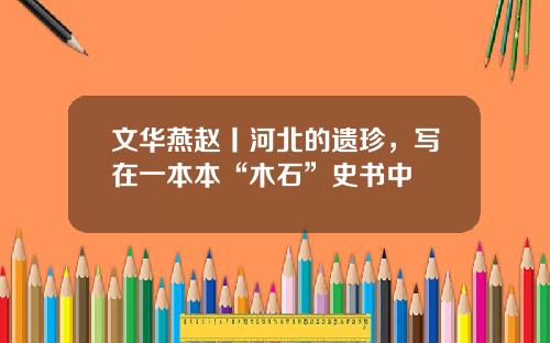 文华燕赵丨河北的遗珍，写在一本本“木石”史书中