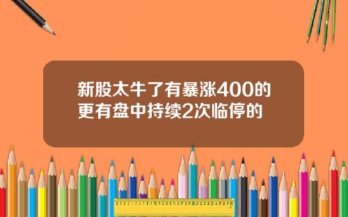 新股太牛了有暴涨400的更有盘中持续2次临停的