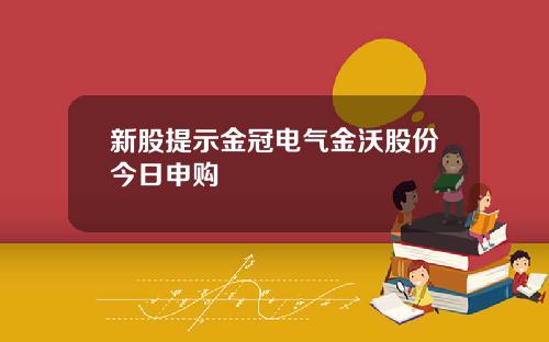 新股提示金冠电气金沃股份今日申购