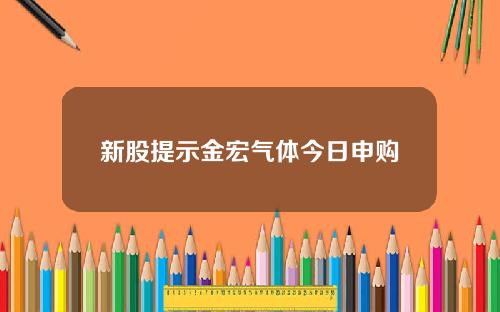 新股提示金宏气体今日申购