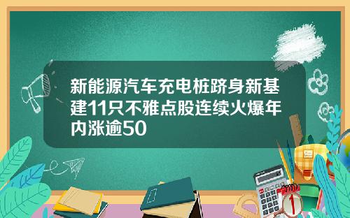 新能源汽车充电桩跻身新基建11只不雅点股连续火爆年内涨逾50