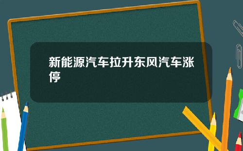 新能源汽车拉升东风汽车涨停