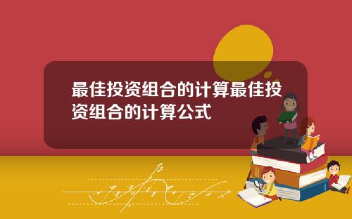 最佳投资组合的计算最佳投资组合的计算公式