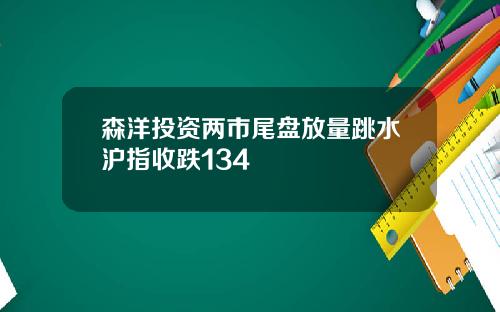 森洋投资两市尾盘放量跳水沪指收跌134