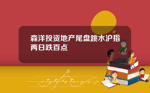 森洋投资地产尾盘跳水沪指两日跌百点