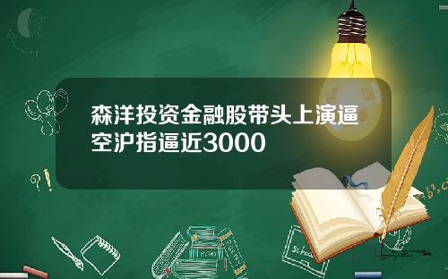 森洋投资金融股带头上演逼空沪指逼近3000