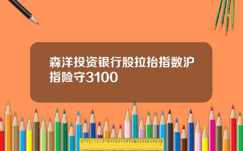 森洋投资银行股拉抬指数沪指险守3100