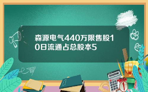 森源电气440万限售股10日流通占总股本5