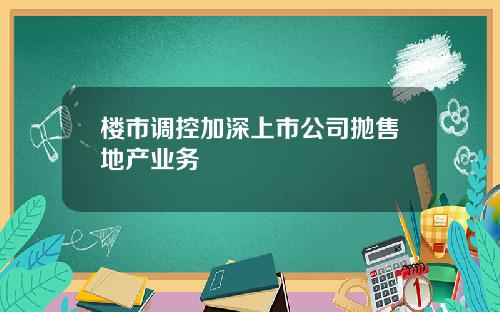 楼市调控加深上市公司抛售地产业务