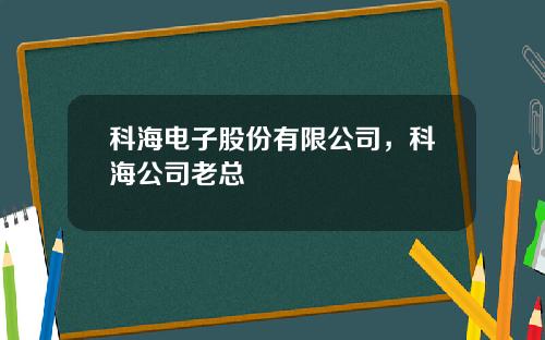 科海电子股份有限公司，科海公司老总