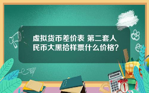 虚拟货币差价表 第二套人民币大黑拾样票什么价格？