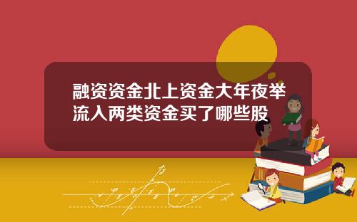 融资资金北上资金大年夜举流入两类资金买了哪些股