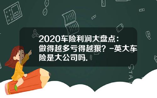 2020车险利润大盘点：做得越多亏得越狠？-英大车险是大公司吗.