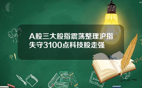 A股三大股指震荡整理沪指失守3100点科技股走强