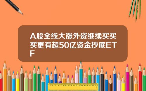 A股全线大涨外资继续买买买更有超50亿资金抄底ETF