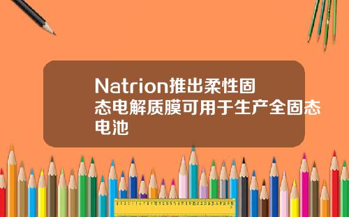 Natrion推出柔性固态电解质膜可用于生产全固态电池