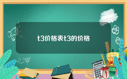 t3价格表t3的价格