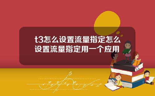 t3怎么设置流量指定怎么设置流量指定用一个应用