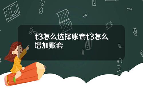t3怎么选择账套t3怎么增加账套