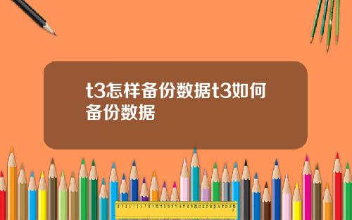 t3怎样备份数据t3如何备份数据