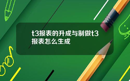t3报表的升成与制做t3报表怎么生成