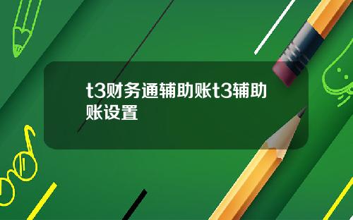 t3财务通辅助账t3辅助账设置
