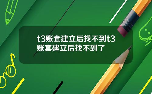 t3账套建立后找不到t3账套建立后找不到了