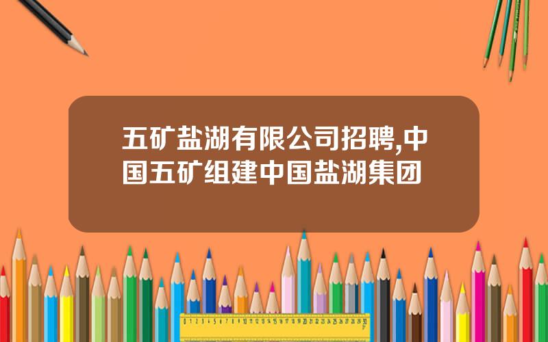 五矿盐湖有限公司招聘,中国五矿组建中国盐湖集团