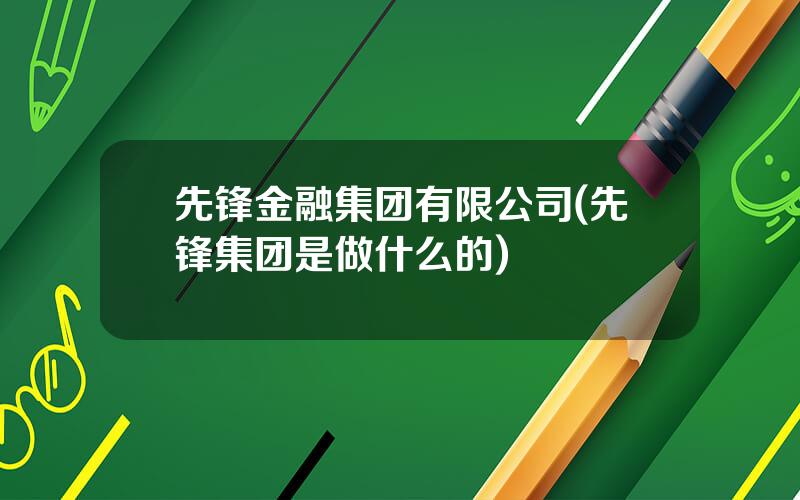 先锋金融集团有限公司(先锋集团是做什么的)