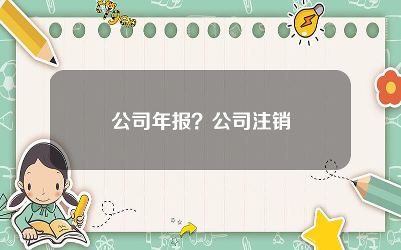 公司年报？公司注销
