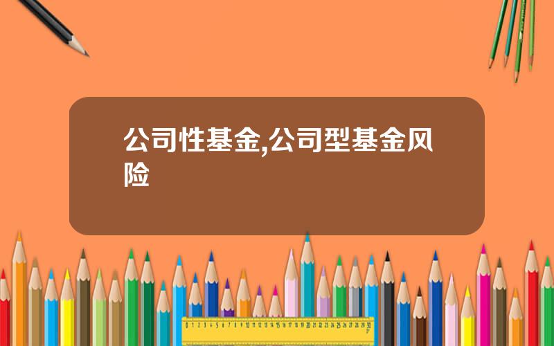公司性基金,公司型基金风险