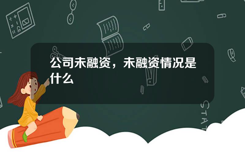 公司未融资，未融资情况是什么