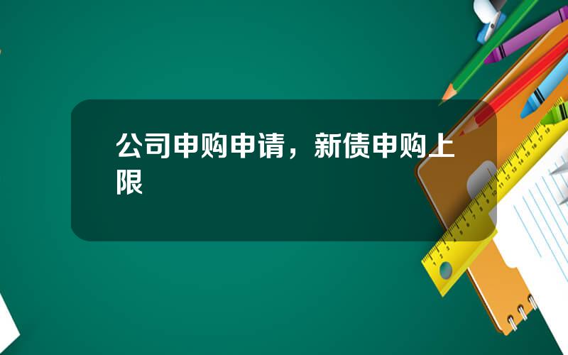 公司申购申请，新债申购上限