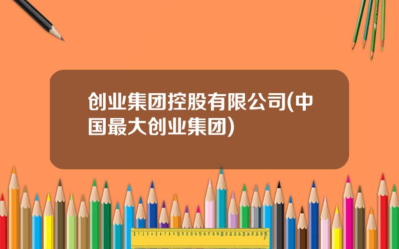 创业集团控股有限公司(中国最大创业集团)
