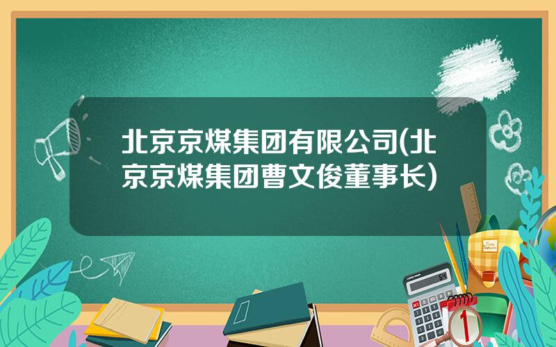 北京京煤集团有限公司(北京京煤集团曹文俊董事长)