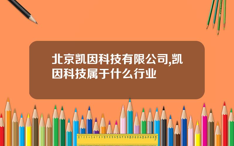 北京凯因科技有限公司,凯因科技属于什么行业
