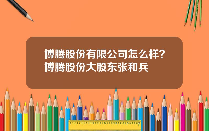 博腾股份有限公司怎么样？博腾股份大股东张和兵