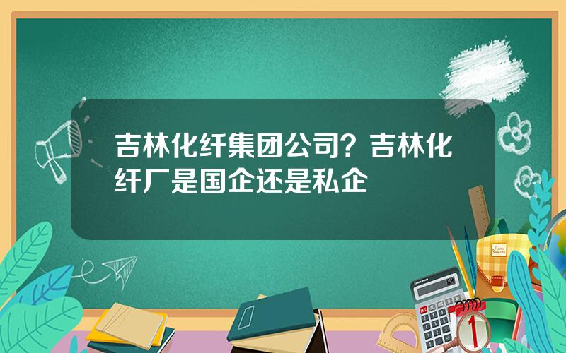 吉林化纤集团公司？吉林化纤厂是国企还是私企