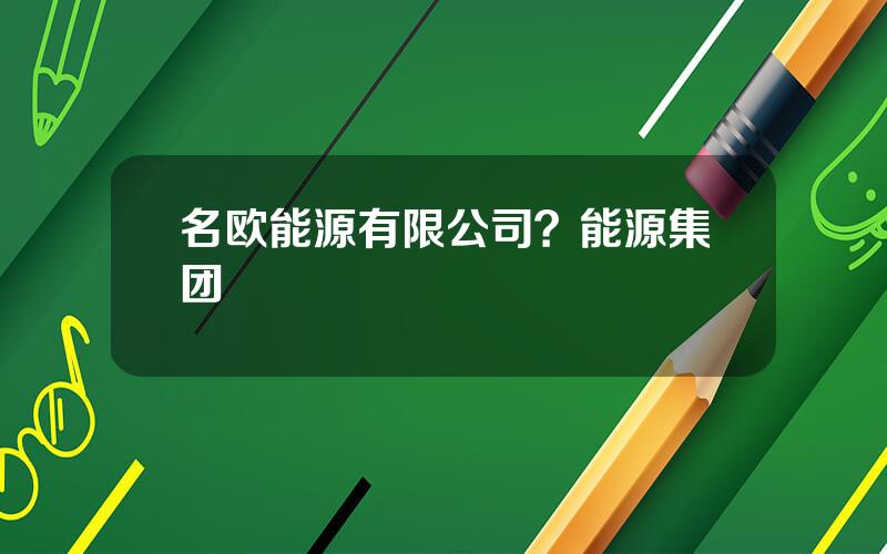 名欧能源有限公司？能源集团