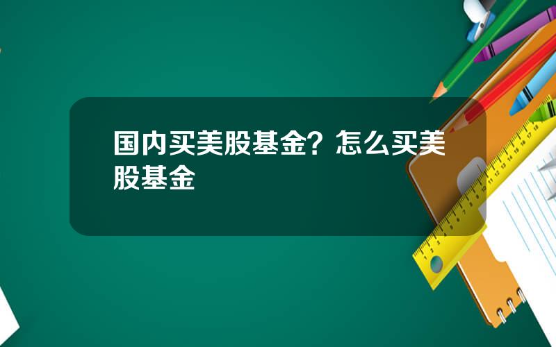国内买美股基金？怎么买美股基金