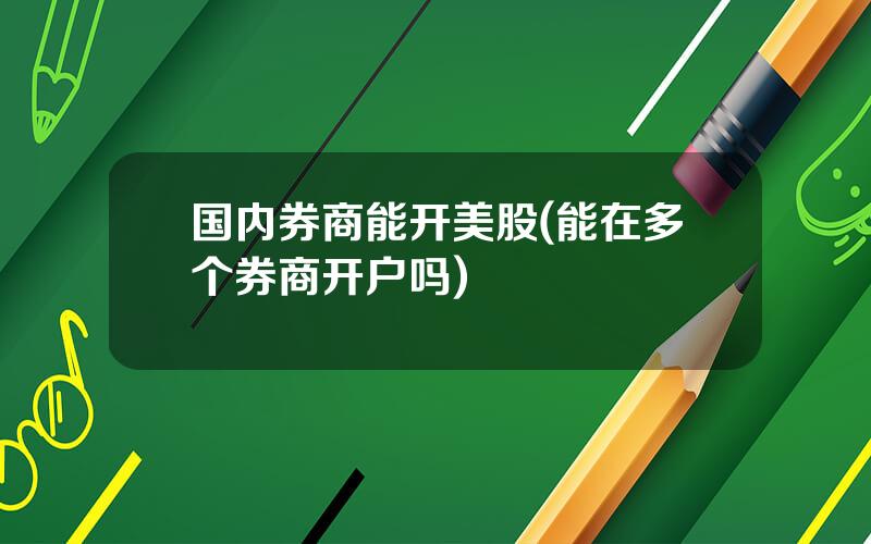 国内券商能开美股(能在多个券商开户吗)