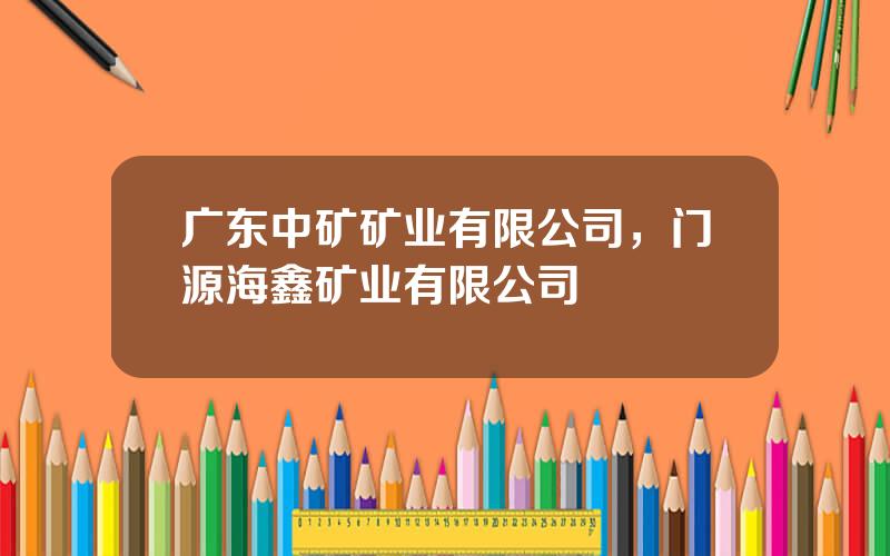 广东中矿矿业有限公司，门源海鑫矿业有限公司