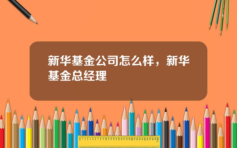 新华基金公司怎么样，新华基金总经理