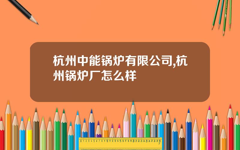 杭州中能锅炉有限公司,杭州锅炉厂怎么样
