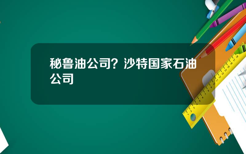 秘鲁油公司？沙特国家石油公司